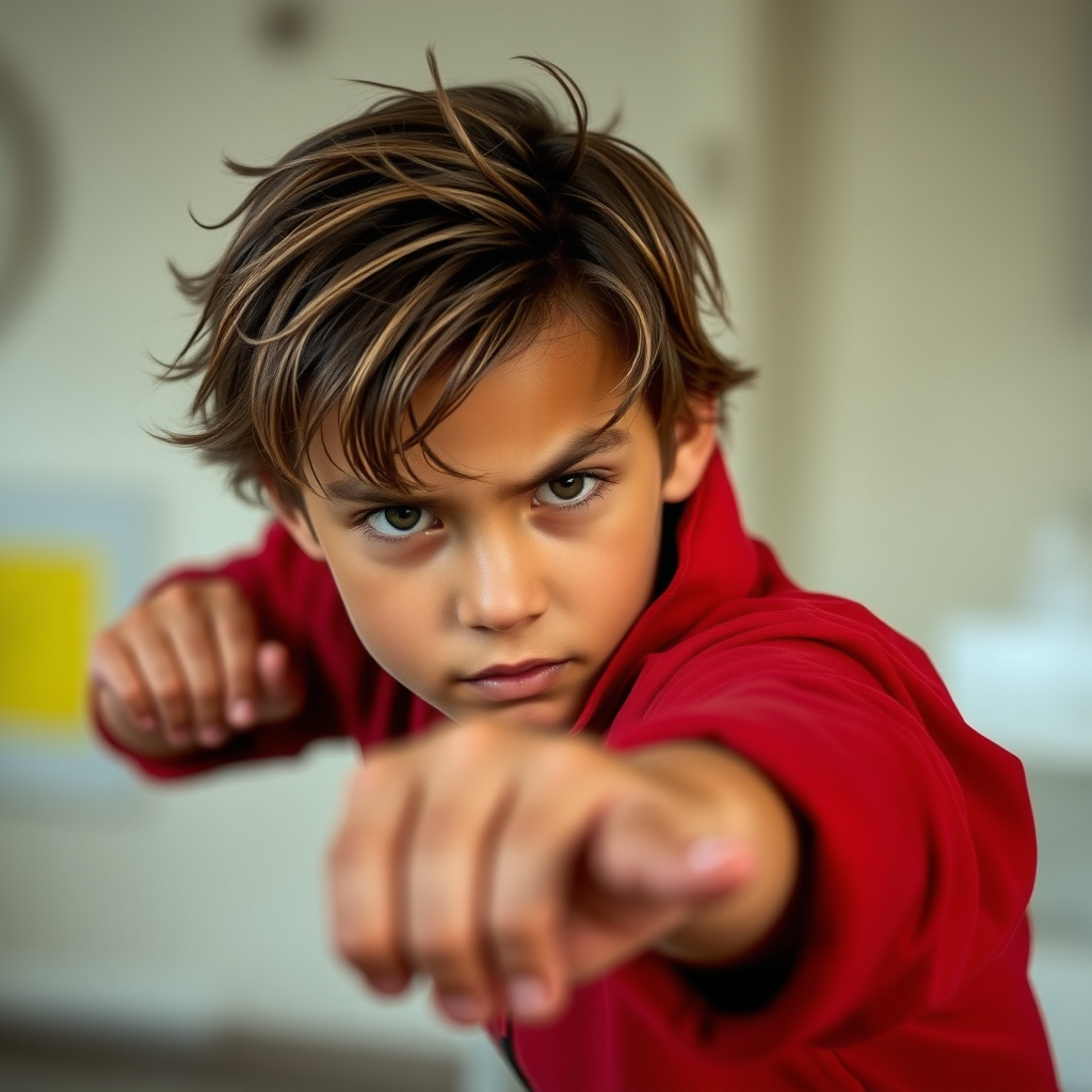 Action star in training pose